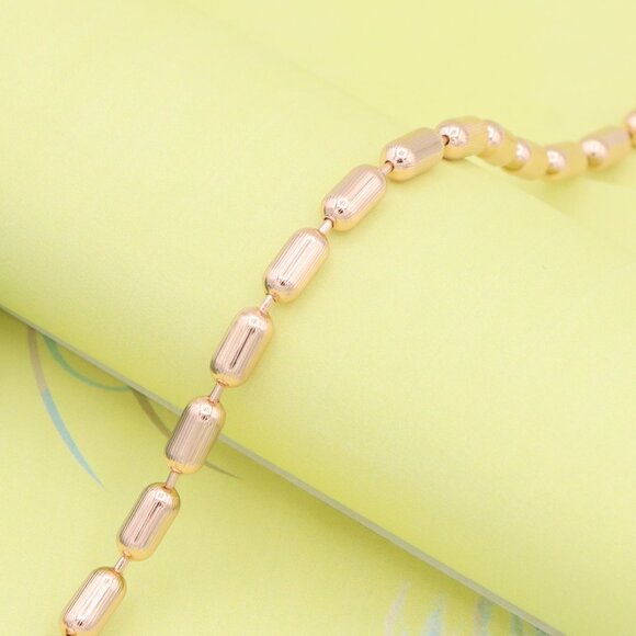 "Textured Barrel Beads Rose Gold Bracelet with Adjustable Extender, XPBL1135 - Picture 1 of 13